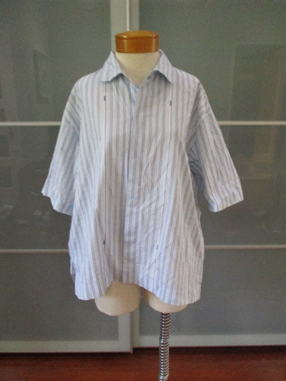 Jacquemus La Chemise Manches Courte Print Blue Stripe